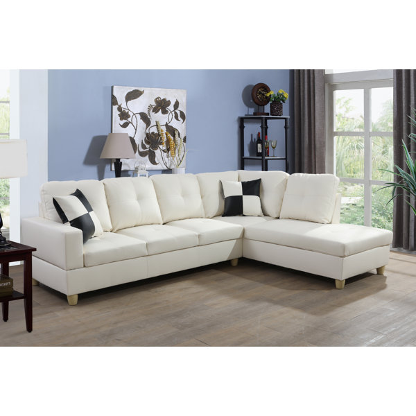 Latitude Run® Lenhartsville 103.5" Wide Faux Leather Sofa & Chaise Wayfair